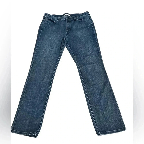 Levi’s Mid Rise Skinny Jeans Embroidered Floral Dark Wash Women’s Waist 33 - Picture 2 of 15